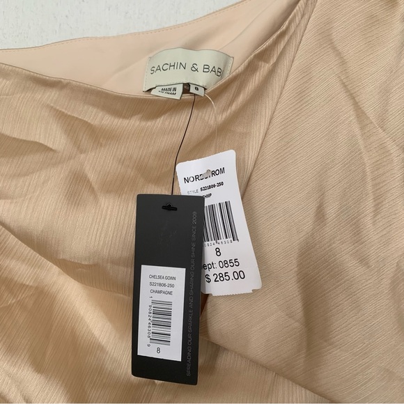 SACHIN & BABI Chelsea Bow Gown Champagne size 8 NWT - Picture 11 of 14